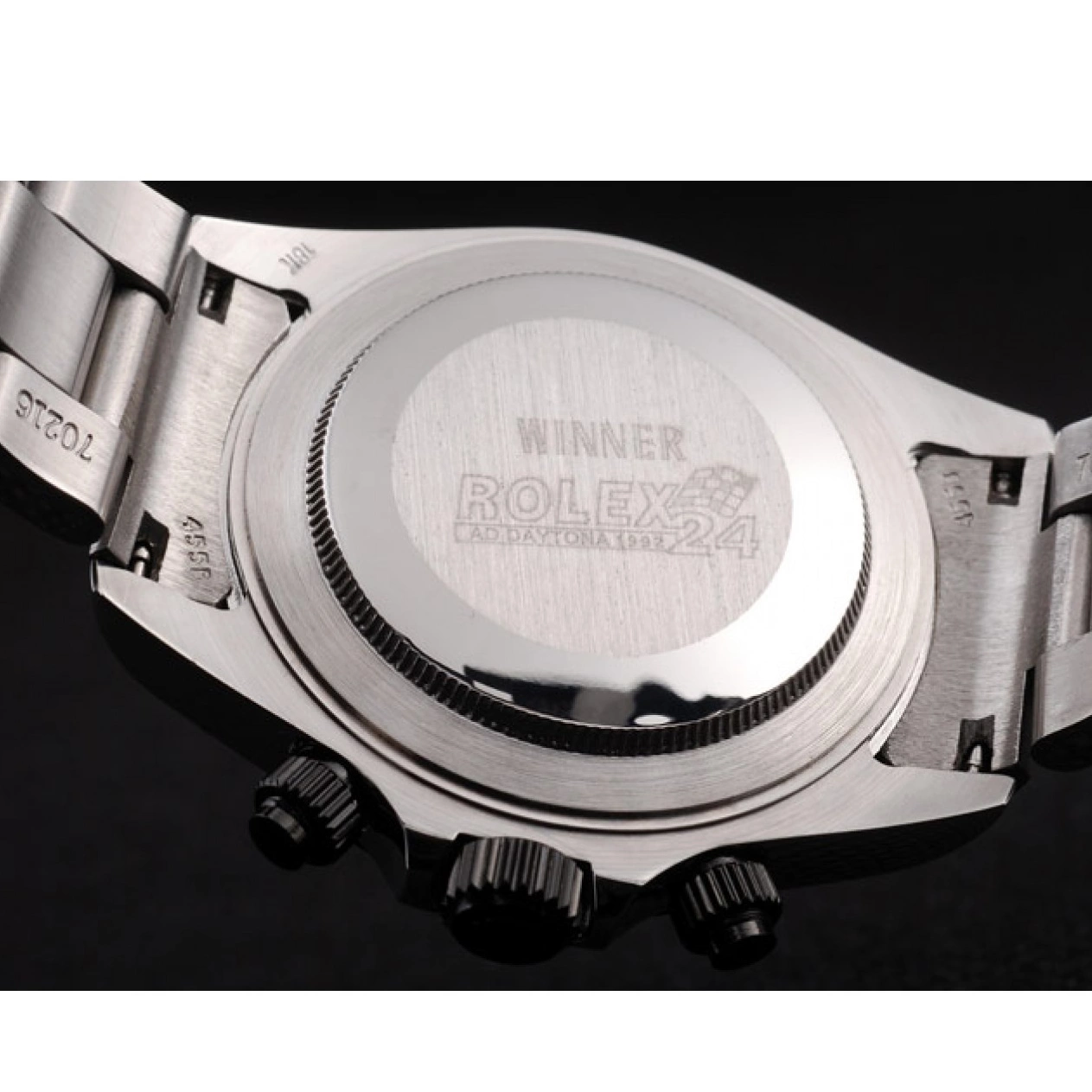 Aaa replica watch Steel Black Dial Daytona Black Stainless Rolex Enameled 0710
